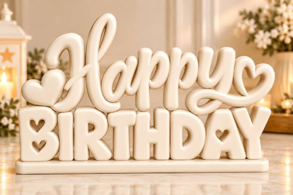 Happy Birthday Decor STL – 3D Printable Layered Birthday Sign - Image 2