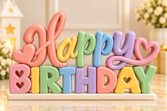 Happy Birthday Decor STL – 3D Printable Layered Birthday Sign - Image 3