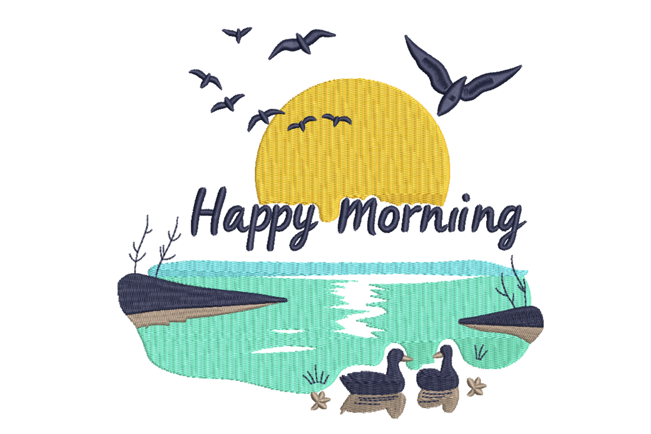 Happy Morning Lake Scene