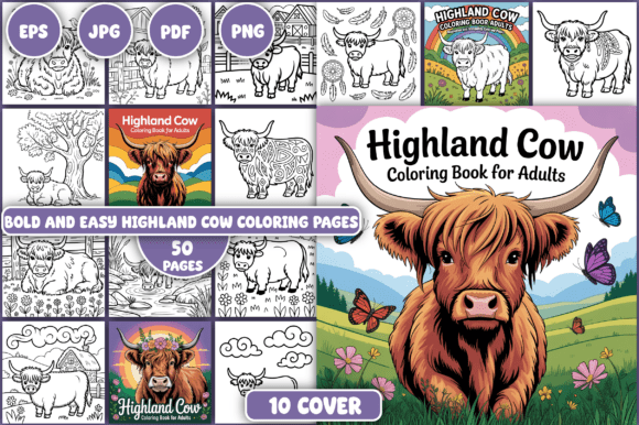 Highland Cow Coloring Pages