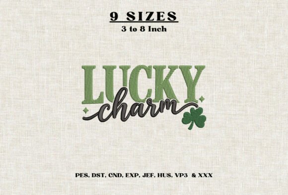 Lucky Charm Embroidery Design Shamrock