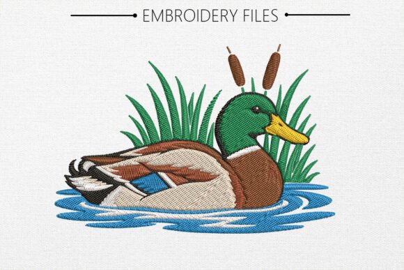 Mallard Duck Embroidery Design