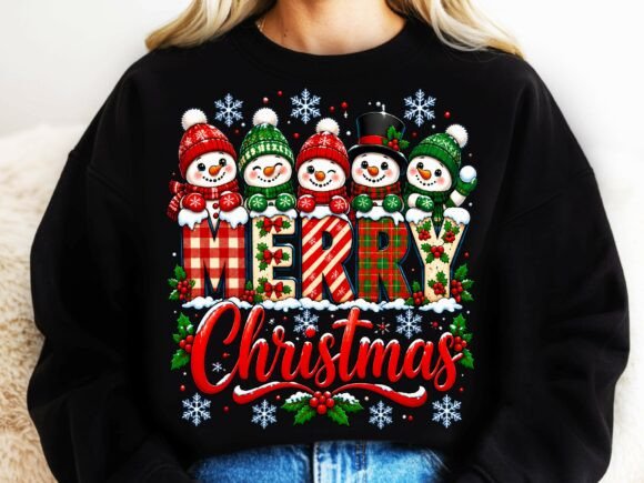 Merry Christmas Kawaii Snowman PNG.
