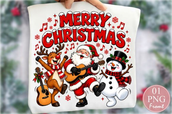 Merry Christmas Playing Guitar PNG