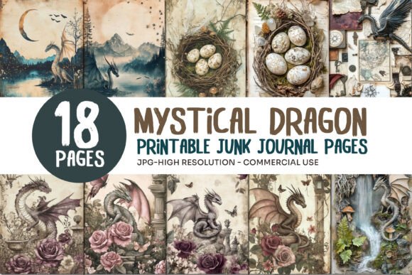 Mystical Dragon Junk Journal Pages