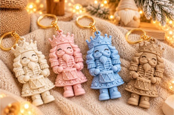 Nutcracker Christmas Keychain STL – 3D Printable Holiday Charm - Image 3