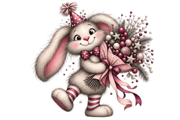Adorable Festive Bunny&nbsp; Grafika Przezroczyste pliki PNG AI Przez dogstar4535