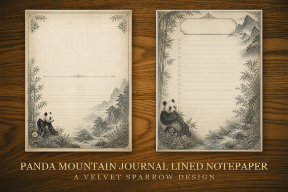 Panda Mountain Journal Lined Notepaper