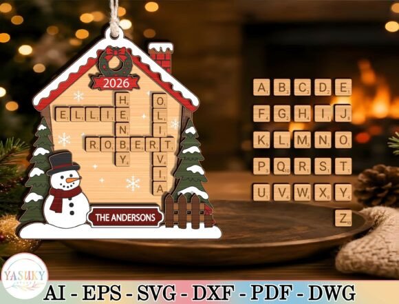 Personalized Christmas Ornament SVG (Design 3) laser cut file