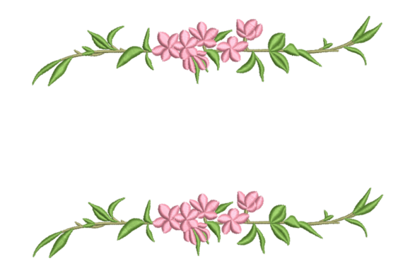 Pink Floral Border Frame