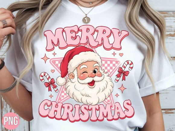 Pink Merry Christmas PNG T-Shirt