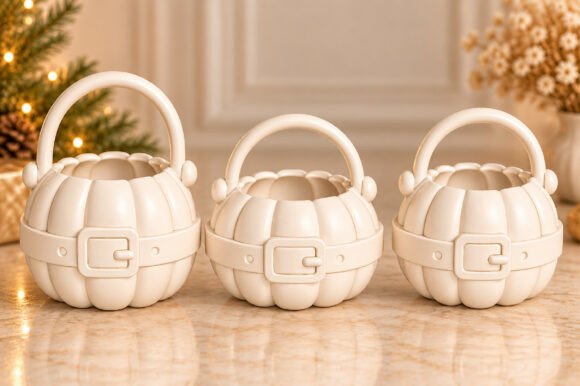 Pumpkin Basket STL – Set of 3 Halloween & Christmas Decor - Image 2
