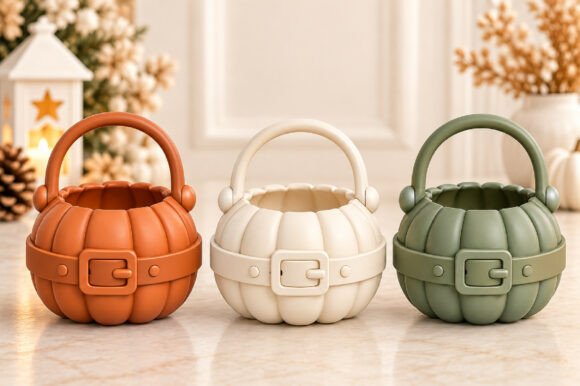 Pumpkin Basket STL – Set of 3 Halloween & Christmas Decor - Image 3