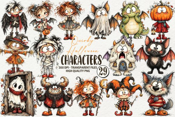 Quirky Halloween Character Clipart