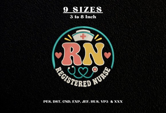 Registered Nurse Embroidery Design PES