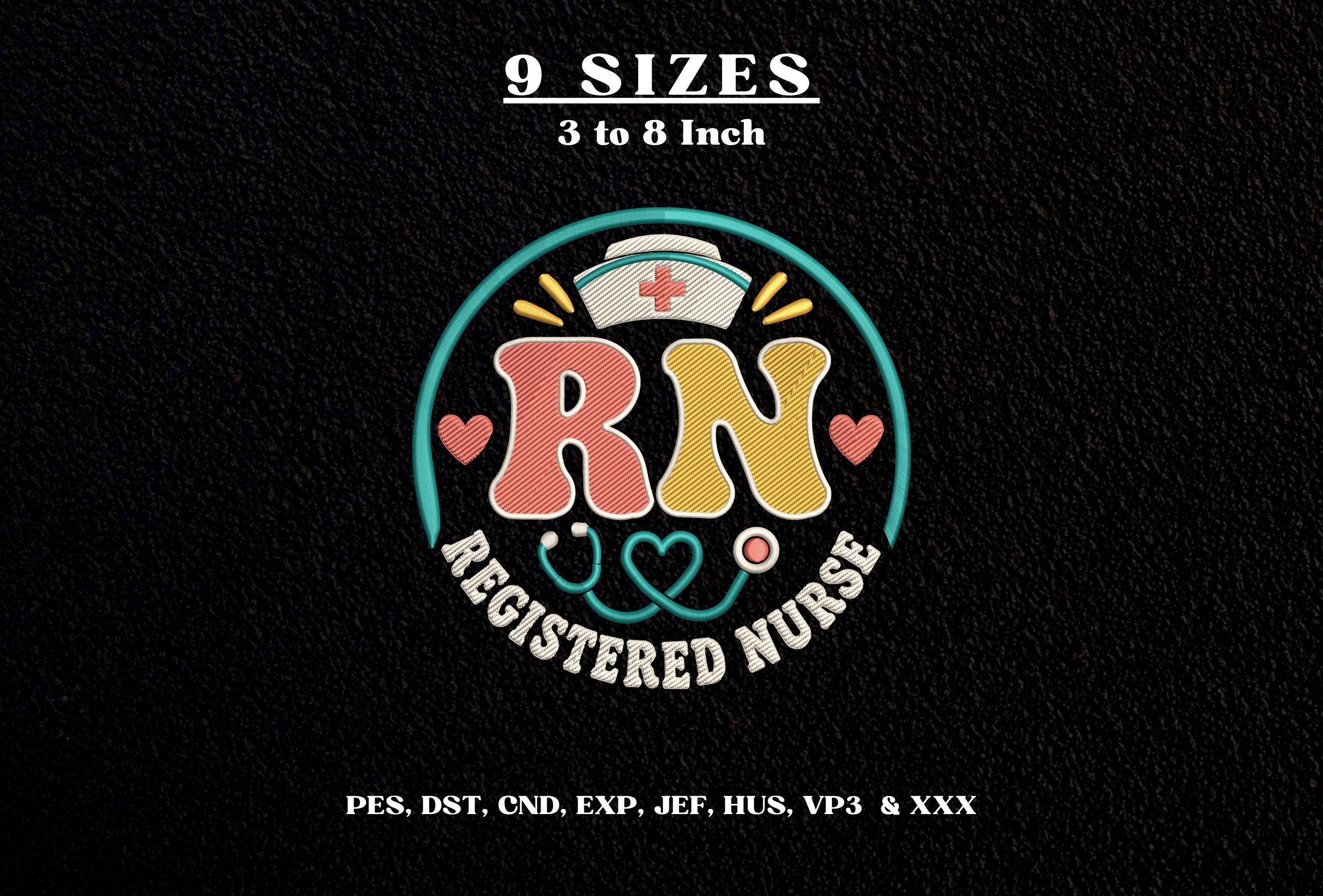 Registered Nurse Embroidery Design PES