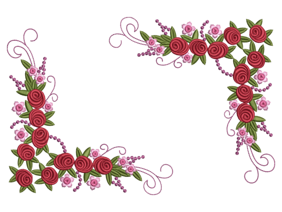 Rose Floral Corner Frame CERCEVE87F