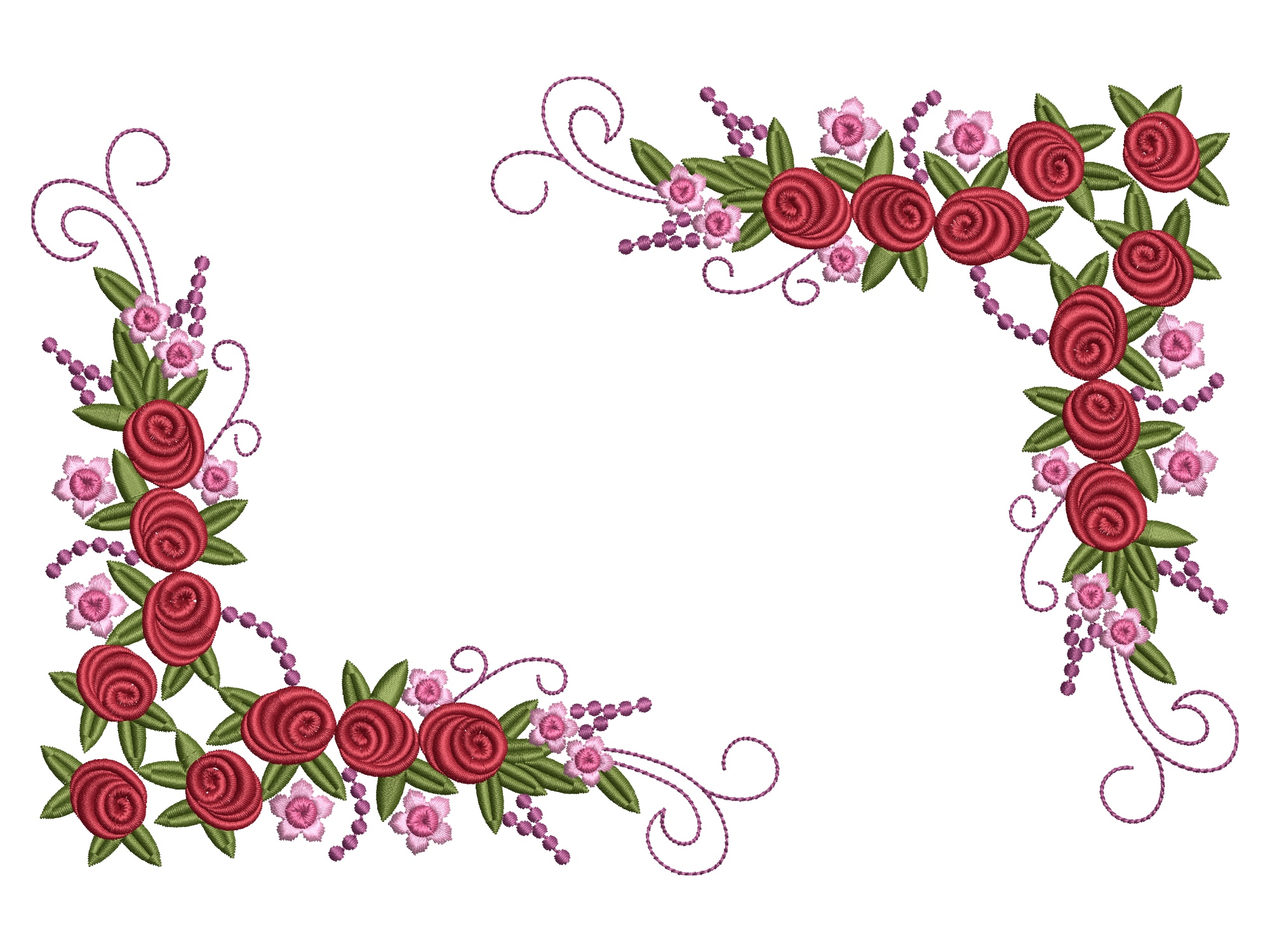 Rose Floral Corner Frame CERCEVE87F