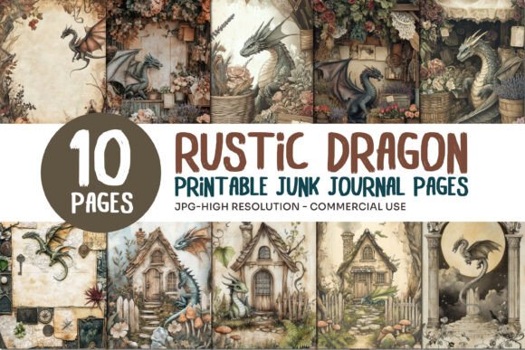 Rustic Dragon Junk Journal Pages