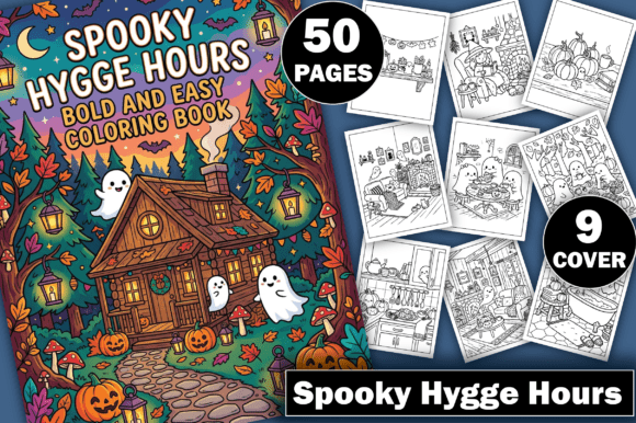 SPOOKY HYGGE HOURS COLORING PAGES