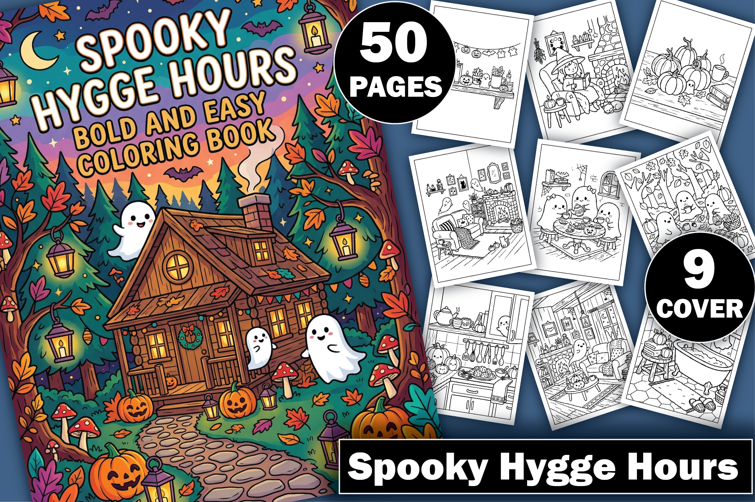 SPOOKY HYGGE HOURS COLORING PAGES