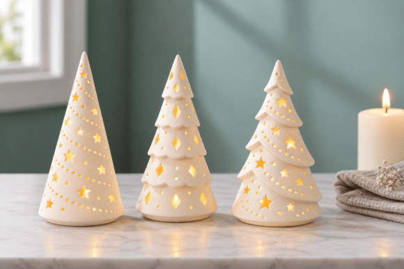 Christmas Tree Lantern STL Set – 3 Minimalist 3D Printable Holiday Lanterns - Image 2