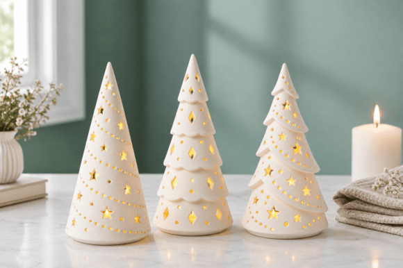 Christmas Tree Lantern STL Set – 3 Minimalist 3D Printable Holiday Lanterns - Image 3