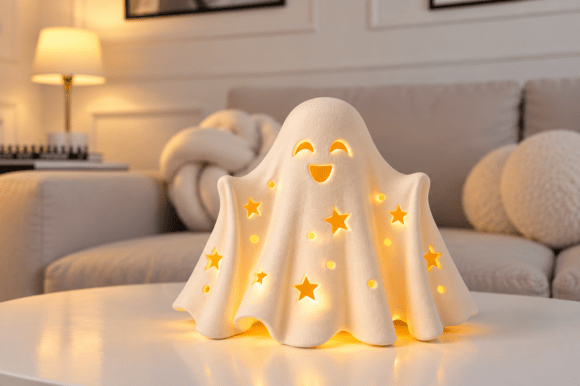Cute Ghost Star Lantern STL – 3D Printable Halloween Décor - Image 2