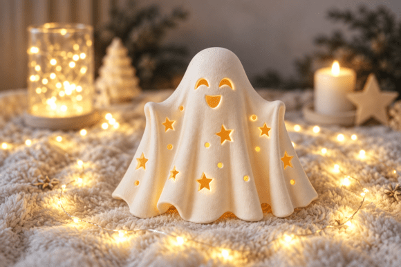 Cute Ghost Star Lantern STL – 3D Printable Halloween Décor - Image 3