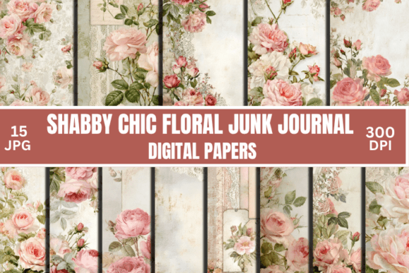 Shabby Chic Floral Junk Journal Papers
