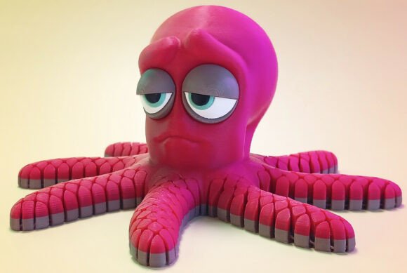 Sleepy Flexi Octopus - Articulated Print-in-Place 3D Printer Toy - Image 1