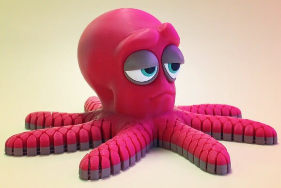 Sleepy Flexi Octopus - Articulated Print-in-Place 3D Printer Toy - Image 2