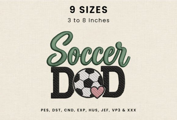 Soccer Dad Ball DST PES Embroidery File