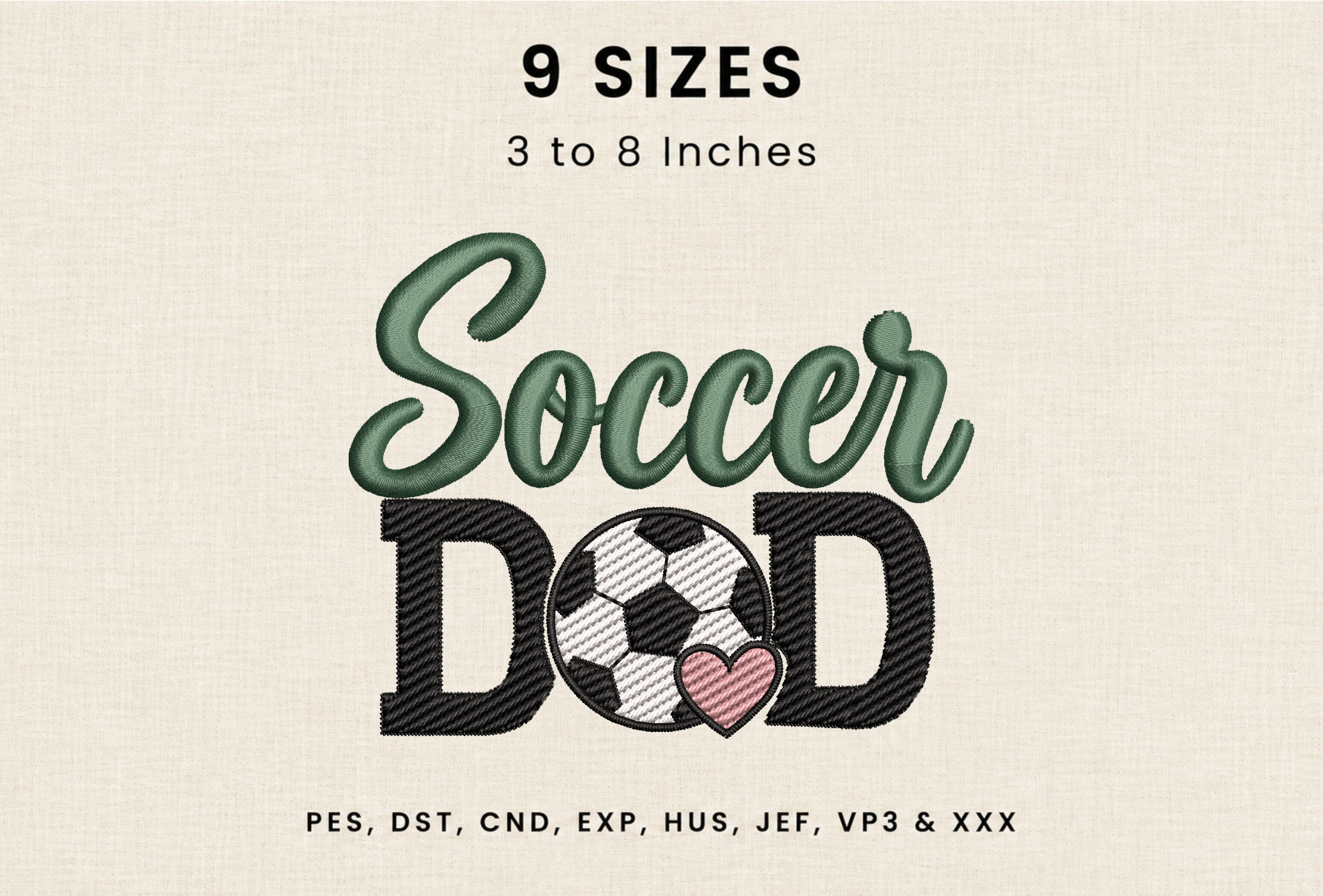 Soccer Dad Ball DST PES Embroidery File