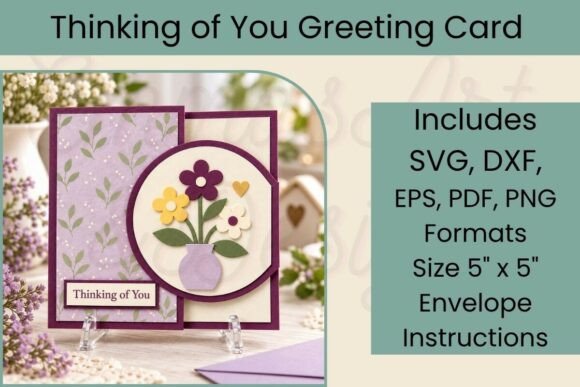 Thinking of You 3D Card SVG