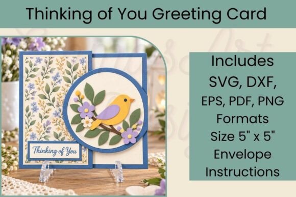 Thinking of You 3D Card SVG
