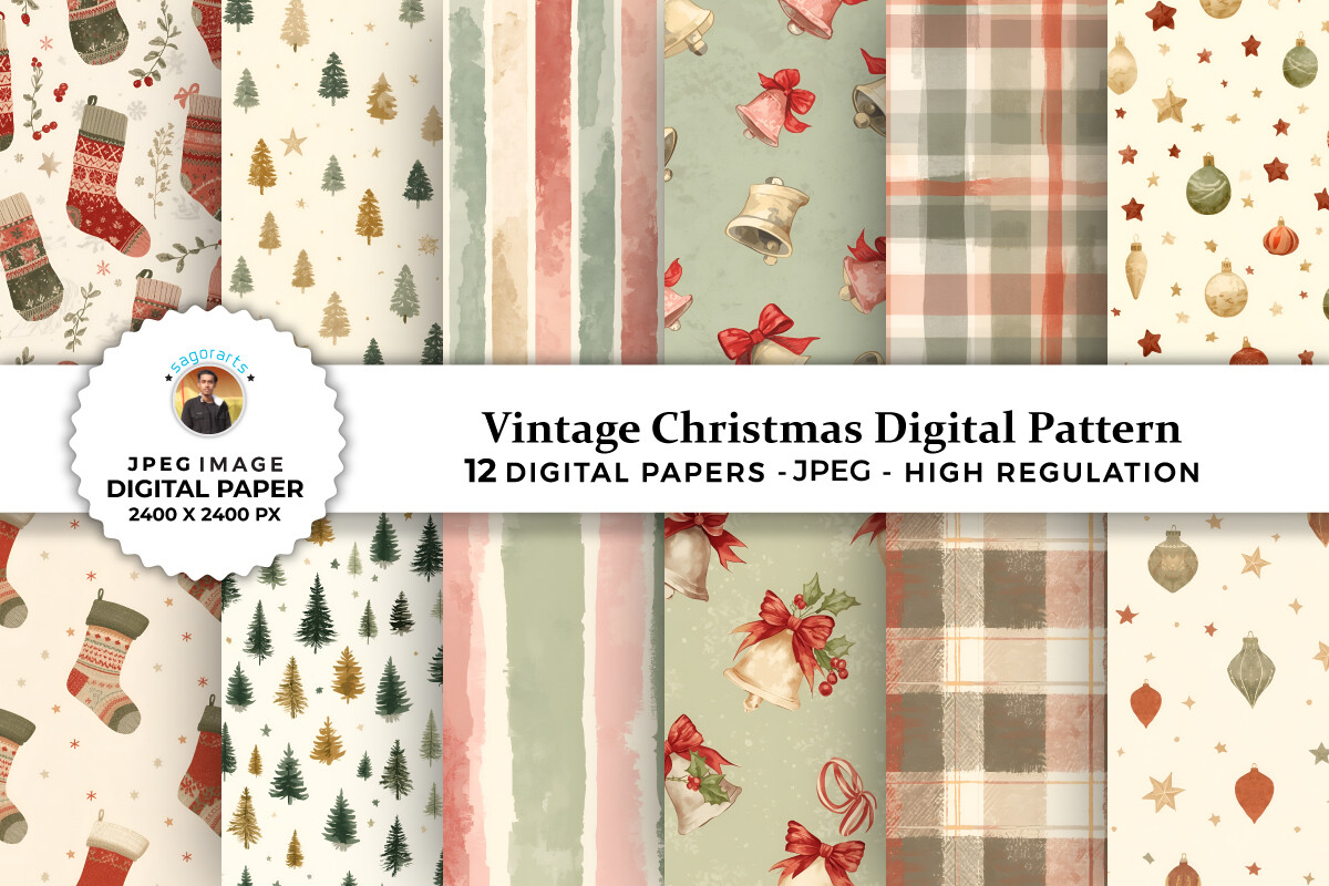 Vintage Christmas Digital Patterns