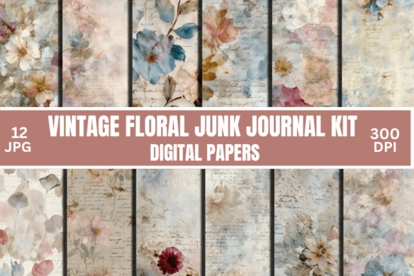 Vintage Floral Junk Journal Kit