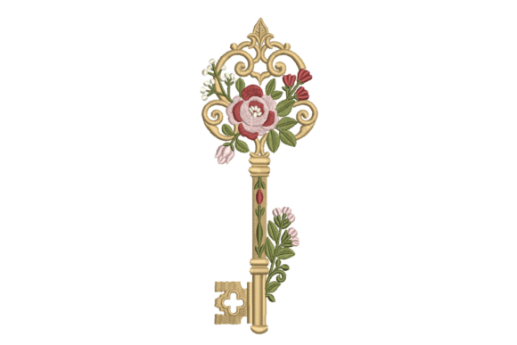 Vintage Floral Skeleton Key