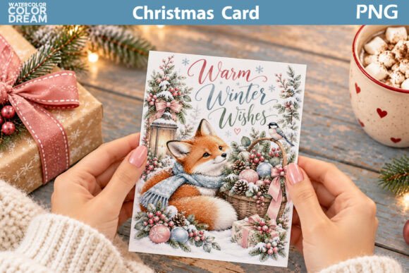 Warm Winter Wishes Fox Christmas Card