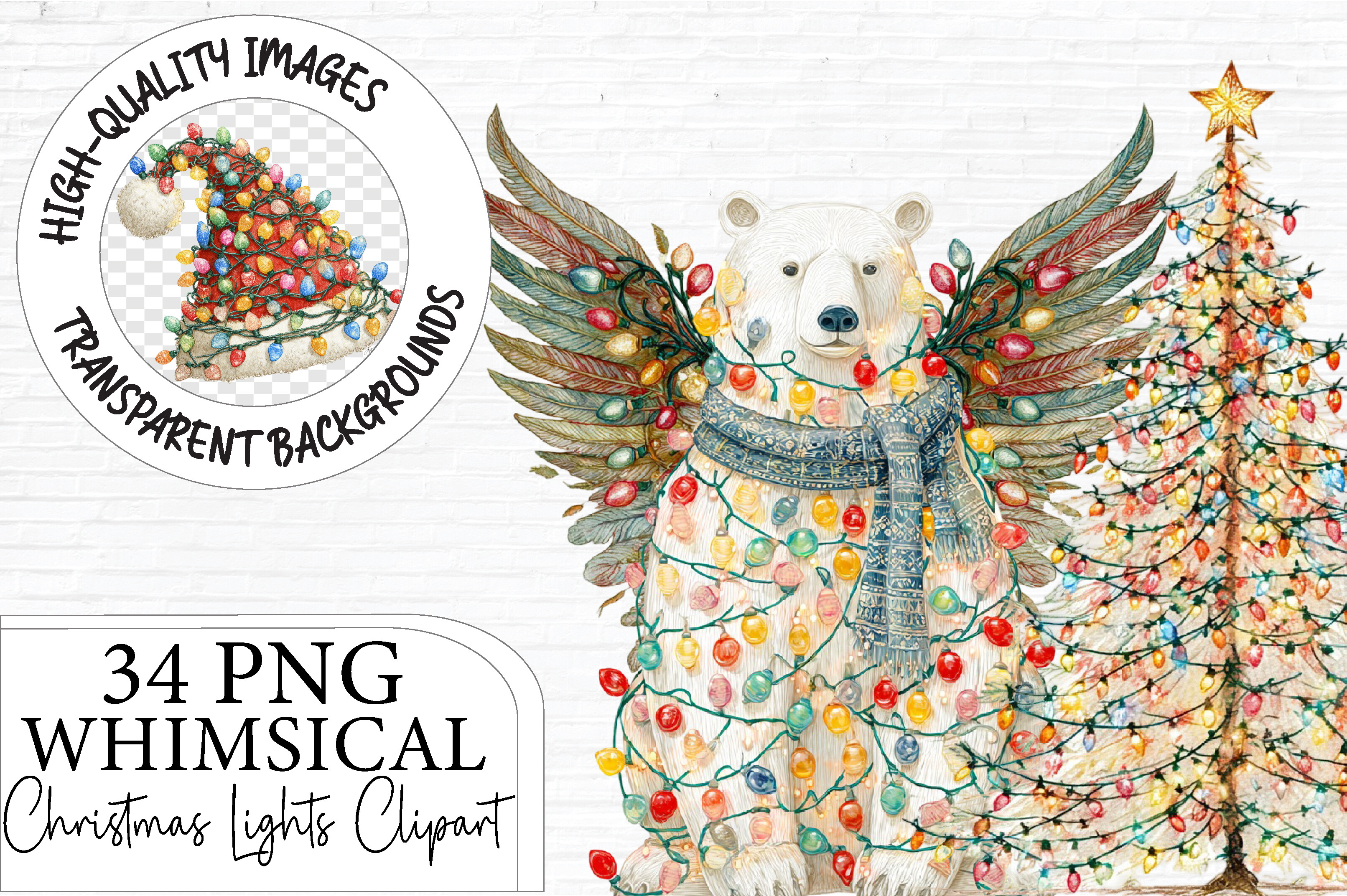 Whimsical Christmas Lights Clipart