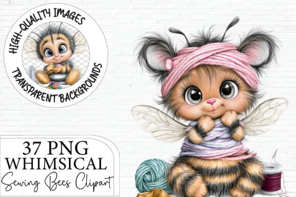 Whimsical Sewing Bee Clipart Bundle