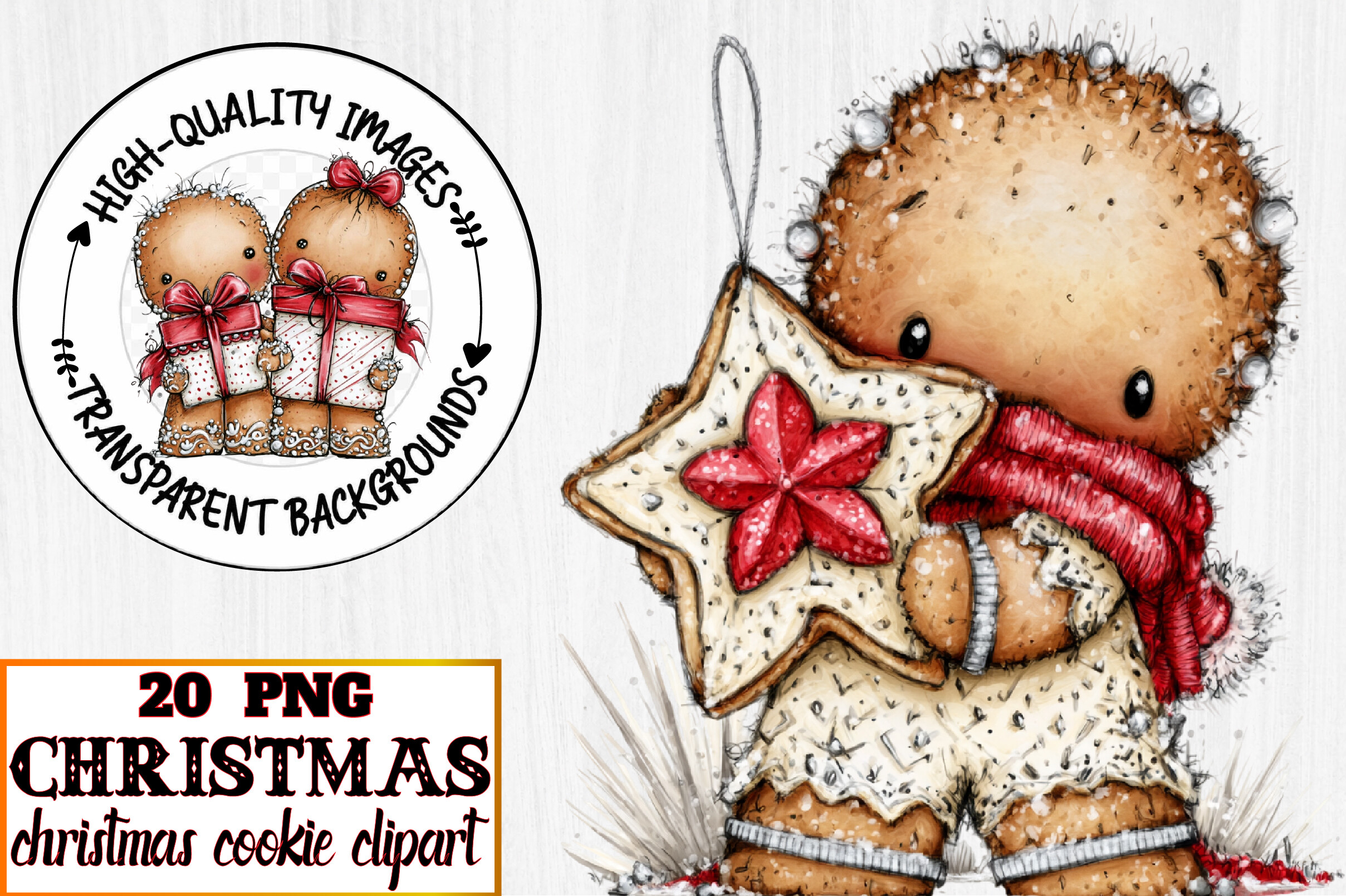 Whimsical Christmas Cookie Clipart Bundl
