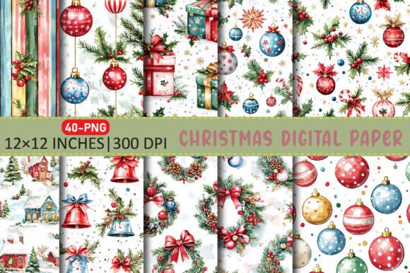 Whimsical Christmas Digital Paper
