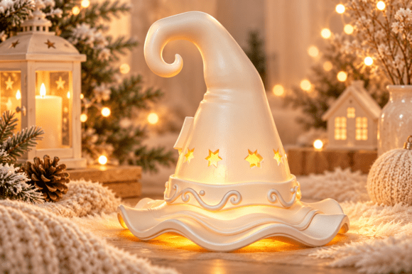 Witch Hat Village Lantern 3D Print – Fantasy Cottage Lantern Model - Image 2