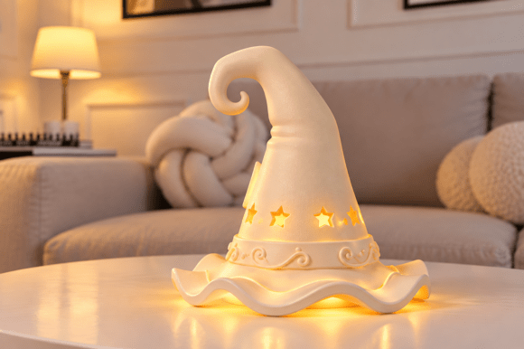 Witch Hat Village Lantern 3D Print – Fantasy Cottage Lantern Model - Image 4