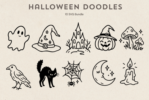 Witchy Halloween Doodles Bundle
