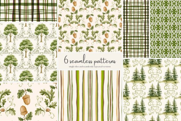 Woodland Seamless Patterns Set
