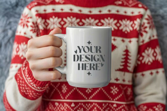 15oz Christmas Mug Mockup