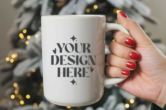 15oz Christmas Mug Mockup